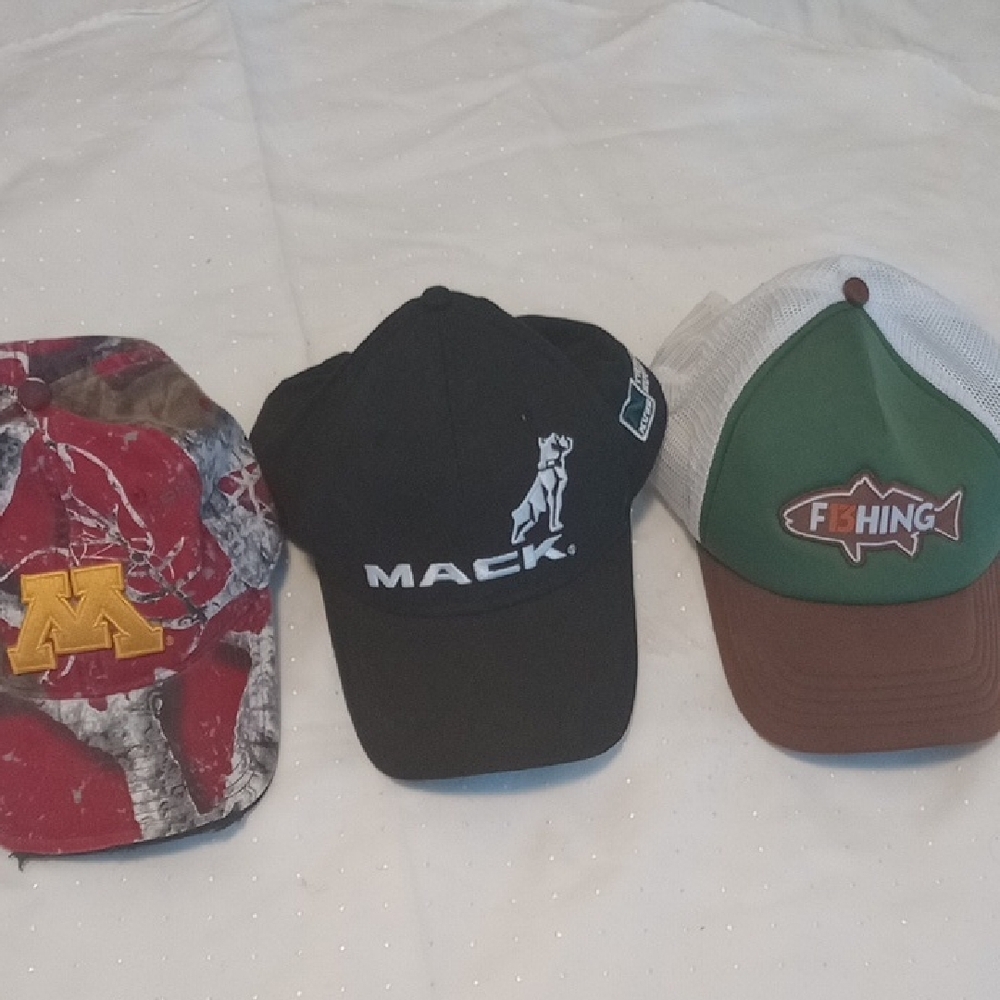 Set of Three Caps with Logos